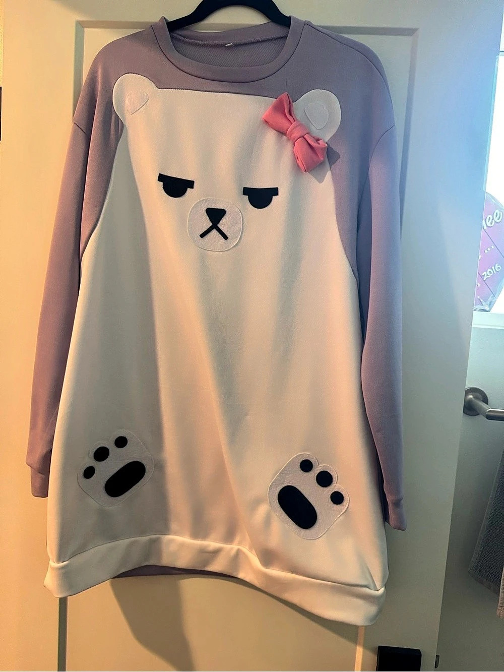 Mira Adult women’s Halloween costume. Bear Print Mini Dress in Purple & Pink